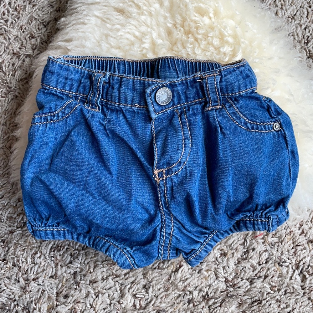 Cherokee soft material jean shorts 0-3 months